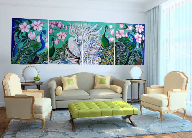 Peacocks in the Garden of Eden by artist Anastasia Shimanskaya